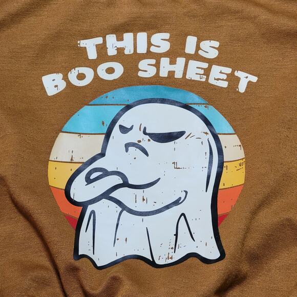 Grumpy Ghost Infant LS Lightweight Sweatshirt "This is Boo Sheet" - Size 12-18M - Picture 2 of 5